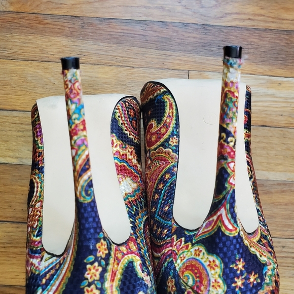 Jolimall paisley print‎ peep toe heels size 8 - Picture 8 of 10